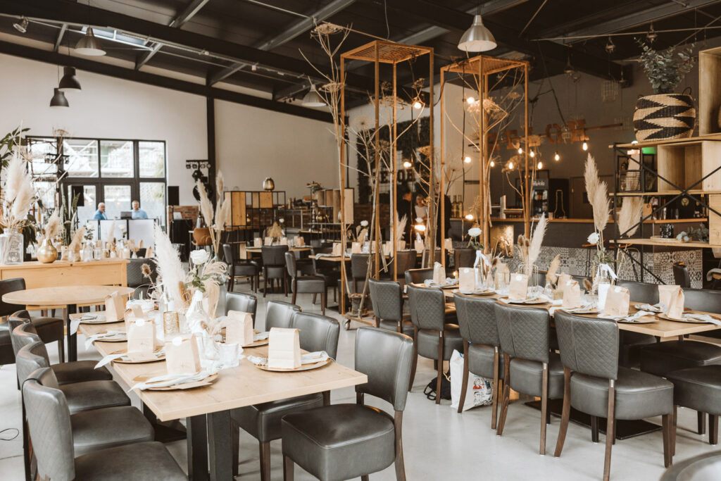 Tischdekoration von der Hochzeit in der Zeloh in Dinslaken