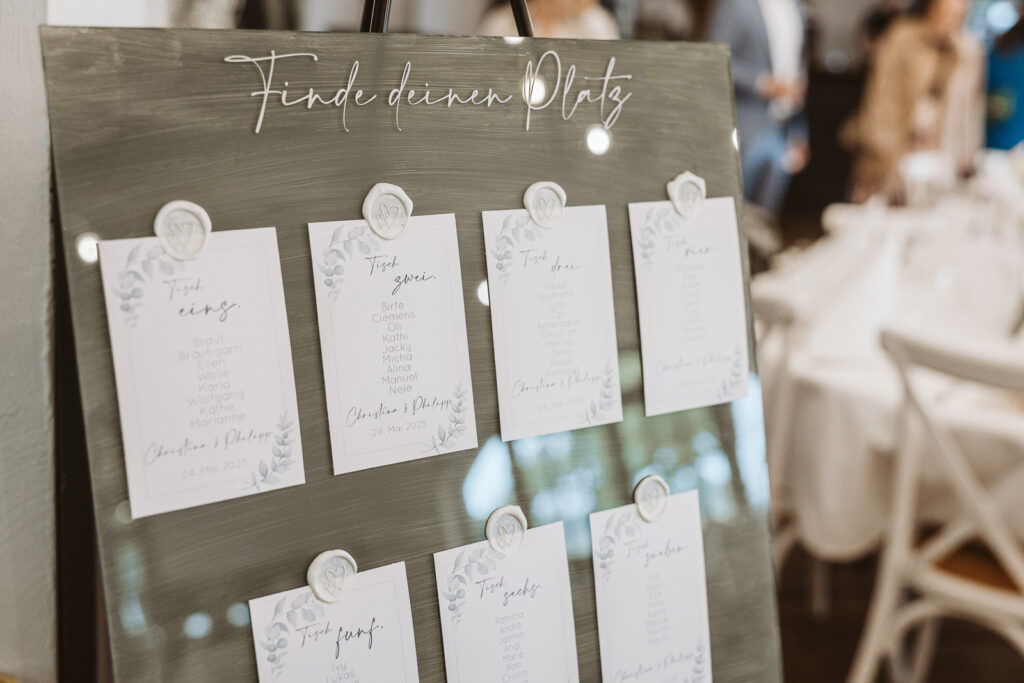 Sitzplatzplan einer Hochzeit in Neukirchen-Vluyn